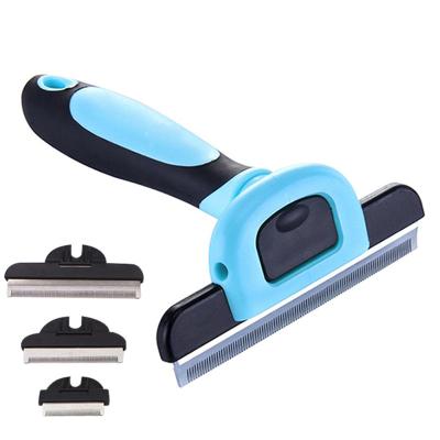 China Viable Clean Double Side Remove Knot Underlay Rake Dematting Comb Dog Cat Grooming Deshedding Tool for sale