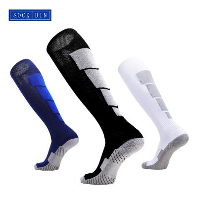 China Antibacterial Men's Football Socks Long Tube Bottom Adult Soccer Socks Non-slip Breathable Socks Sweat-absorbent Towel for sale