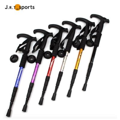 China Lightweight Adjustable Travel Aluminum Alloy Trekking Walking Hiking Walking Stick for sale