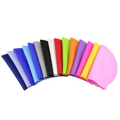 China Hot Selling Elasticity Sports Swim Cap Fashionable Women's Long Hair Silicone Waterproof Hearing Protection Hat for sale