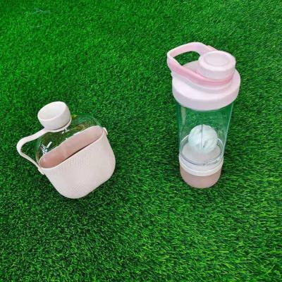 China For Water Drinking 2021 Best Selling Water Bottle With Straw Shaker Bottle With Mixer Ball BPA Free Jug For GYM Outdoor Sports for sale