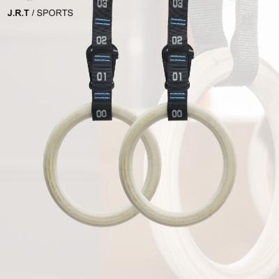 China 2021 new NEW design 2021 wooden gymnastic rings for strength training workout gym ring with adjustable straps wholesale for sale