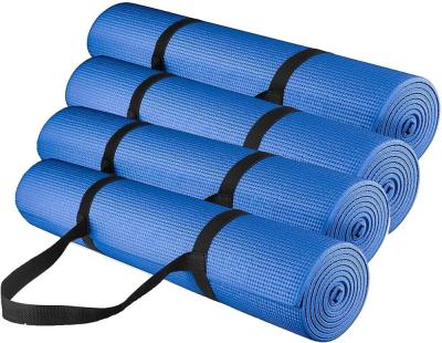 China High Density Yoga Exercise No Slip Pilates Tape Yoga Mat And Floor Exercise Mat With Strap for sale