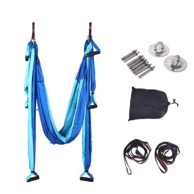 China 210D Nylon Fabric +PP+foam+iron +Stainless steel+ribbon Yoga Hammock Swing Set Trapeze Aerial Yoga Kit - 2 Extension Straps Anti-Gravity Ceiling Yoga Hanging Sling for sale