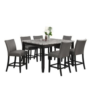 China Modern Customized New Design Simple Gray Furniture Wooden Dining Table And Chairs Set for sale