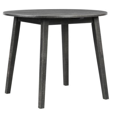 China Factory Supply Modern Good Quality Dark Gray Round Dining Table Chair Rubber Wood Set for sale