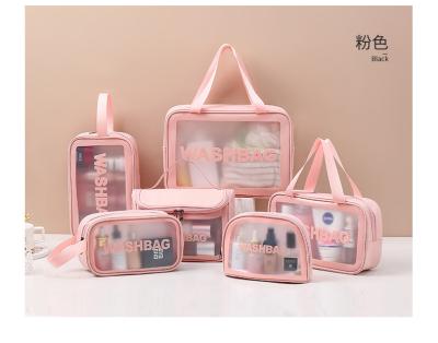 China Durable custom transparent cosmetic bag large capacity bag PU logo waterproof swim bag with low MOQ for sale