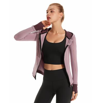 China Breathable Women's Long Sleeve Hoodies Thumb Hole Ultra Stretch Side Pocket Shaping Activewear Jogging Zipper Warm Wholesale Jackets for sale