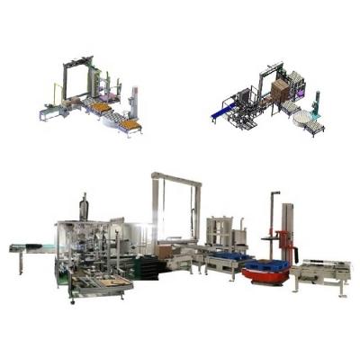 China machinery & CND-PWL Material CND-PWL Automatic Carton Box Palletizing And Inline Wrapping Line For Sale for sale