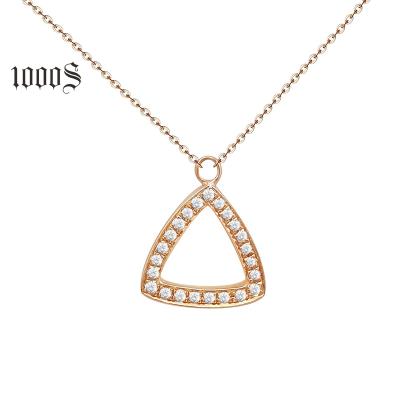 China Real 18k Gold Necklace Fashionable Diamonds Girl Necklace 18k 18k Solid Gold Pendant Necklace Jewelry for sale