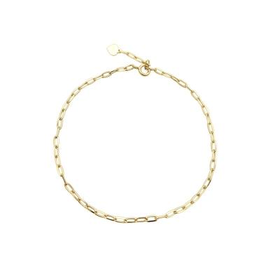 China wholesale Fashionable 14k gold chain bracelet trombone solid gold bracelet jewelry 14K yellow gold chain bracelet for sale