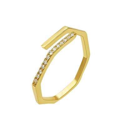 China FASHIONABLE Ring Wholesale For Women Pure Real Gold Ring Girl Jewelry Modern Party 14K Zircon Pure Real Gold for sale