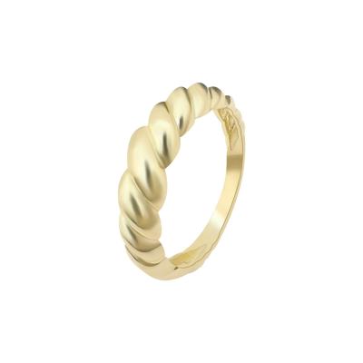 China TRENDY Real 9K Yellow Gold Rings Twist Design Ring Jewelry Women's Wholesale 9k Gold Real Rings for sale