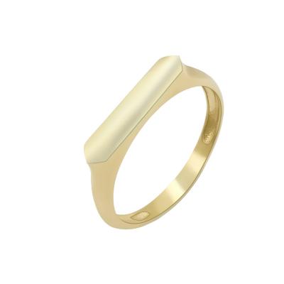 China Trendy Top 14K 9K Yellow Genuine Real Gold Ring Ring Custom Jewelry Rings Blank 9k 14k Gold Women Finger Ring for sale