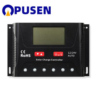 China Solar Charger Controller PUSEN PWM CONTROLLER IN 55V 12/24V BATTERY 9-35V OUT 10A PUT 20A 30A 40A 50A 60A for sale