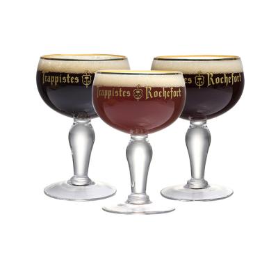 China European Europe Belgium big belly rochefort craft beer glass for promotion for sale