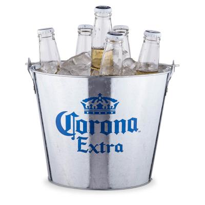 China Durable Crown Metal Beer Extra Galvanized Ice Bucket With Bottle Opener for sale