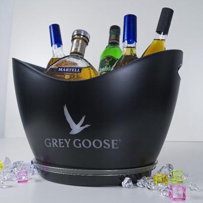 China Sustainable Customized 5L LED Plastic Ice Sticking Bucket With Portable Handle for sale