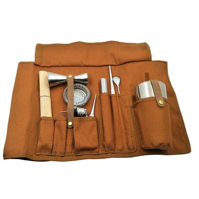 China SS Stainless Steel Bar Tools Wine Shaker Cocktail Set With Portable Bag for sale