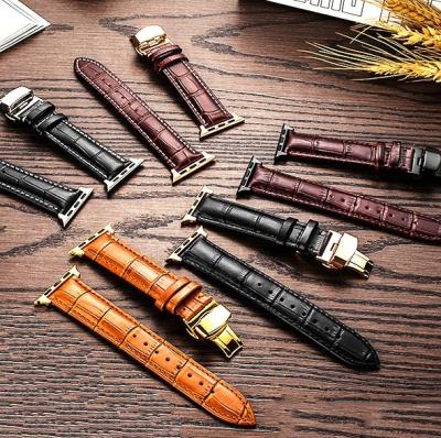 China Comfortable Genuine Leather Product Straps For Iwatch Designer Apple Watch Bands Leather Watch Band Apple for sale