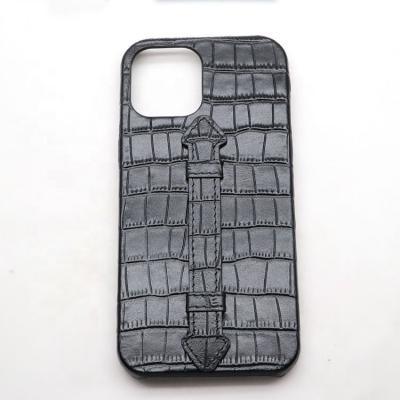 China Real Crocodile Shockproof Luxury Grain Cell Phone Cover Leather Case For Iphone iPhone 12 Case for sale