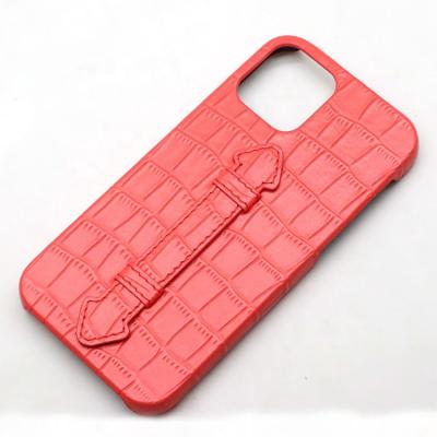 China Genuine Leather Embossed Leather Mobile Bags and Crocodile Texture Shockproof Luxury Cell Phone Cases for iphone 12 pro max for sale