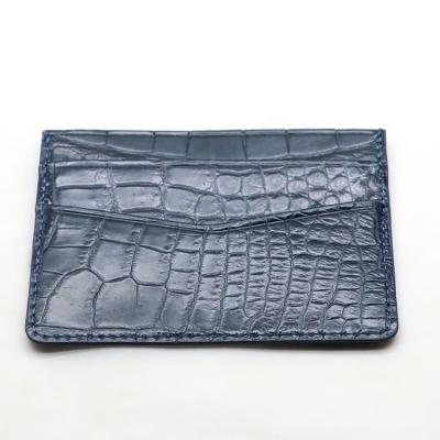 China Luxury Hot Selling Leather Business Card Holder Wallet Crocodile Crocodile Card Bag Men Women ID Purse Slim Leather Protector Bag for sale