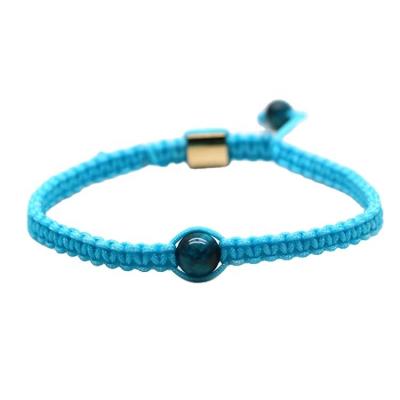 China Wholesale Meditation Bracelets Tiger Eye or FASHIONABLE Lazulite Lazarus Stones Braided Rope Stainless Steel Accessories Adjustable Bracelet for sale