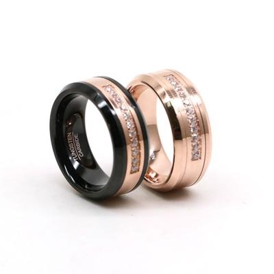 China FASHIONABLE luxury high quality shinning diamond with new design for comfortable wearing, wedding/anniversary/gift tungsten ring for sale