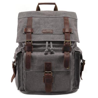 China With USB factory wholesale fashional customized men's vintage travel leather hiking backpack for sale