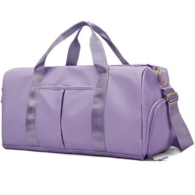 China Durable Factory Customized Waterproof Women's Fleece Sports Bag Fitness Outdoor Travel Gym Purple Bag for sale