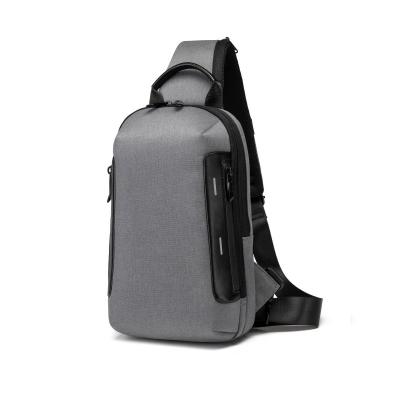 China Gray Color Polyester New Fashion Men Body Shoulder Cross Stylish Chest Pocket Sling Bag for sale