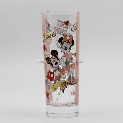 China Design Colored Water Drinking Glass Cup 300ml Beverage Tumbler Cartoon Glassware Drinking Glass Cup With Custom Logo for sale