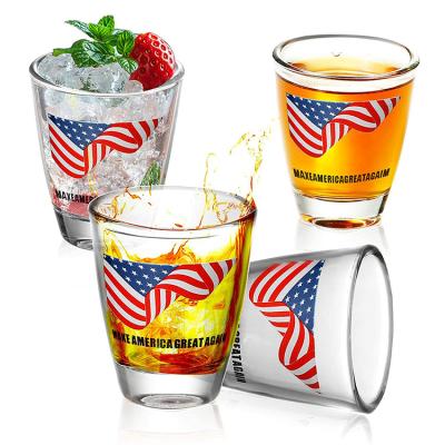 China Whiskey Crystal Rocks Glasses Heavy Round Base Glass for Mother's Day Whiskey 1.69oz Unique Cute Vodka Shot Glasses for Mom Girlfriend Party Decor for sale