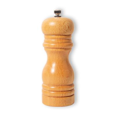 China Viable Muller Tool Pepper Grinder with Mechanism Kitchen Beech Wood Spice Ceramic Grinding Pepper Grinder for sale