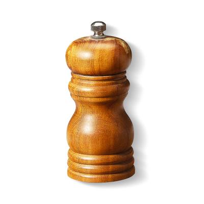 China Sustainable Natural Acacia Wood Pepper Mill Spice Pepper Grinder Kitchen Tools Cooking Tools for sale