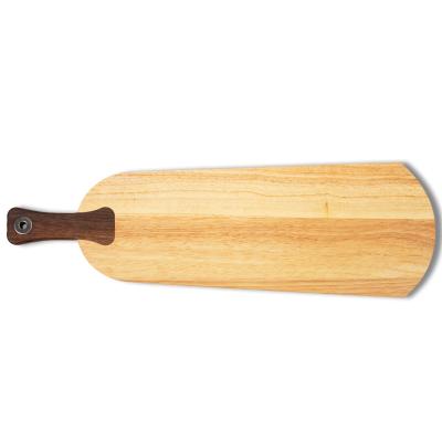 China Sustainable Premium Steak Charcuterie Kitchen Serving Cutting Board with Wooden Handle Walnut Rubber Chopper and Bread Tray for sale