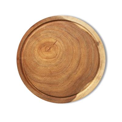 China Natural Edge Grain Viable Customized Log Size Cutting Board Chpping Board With Food Dish Serving Tray With Juice Groove for sale