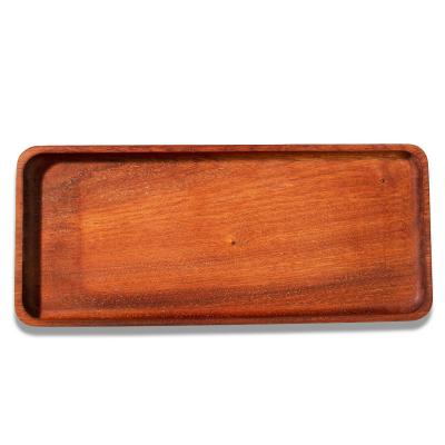 China Sustainable Hot Sales Ebony Wood Serving Trays Food Snack Bread Cheese Fruit Tea Cake Rectangular Party Kitchen Used Dishes Sushi Tray for sale