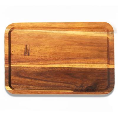 China Viable Customized Rectangle Shape For Wooden Cutting Board Acacia Wood Tray Serving Tray OEM Food Snack Dish Wooden Dinner for sale