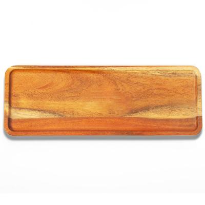 China Sustainable Hot Sales Acacia Wooden Serving Trays Snack Food Bread Cheese Fruit Tea Cake Party Rectangular Dishes for sale