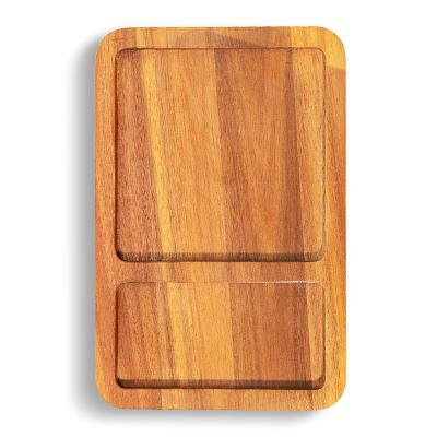 China Sustainable Premium Fruit Dish Restaurant Dinner Plate Solid Wood Tray Board Acacia Serving Board Snack Board for Food for sale