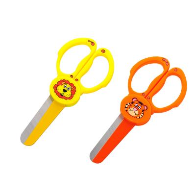 China Hot Sales Cute Cartoons DIY Stainless Steel Trick Kid Blunt Stationery Scissors With ABS Handle for sale