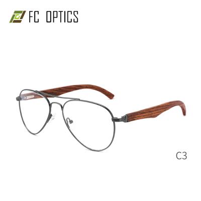 China For Myopia Frame Bridge Double Eyeglasses Eyeglasses Classic Temple Metal Stainless Steel Men for sale