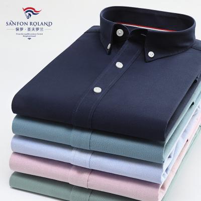 China Wholesale Fashion Pure Cotton Solid Color Anti-pilling Custom Men's Oxford Shirt for sale