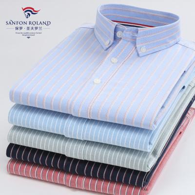 China Wholesale Fashion Pure Cotton Solid Color Mens Anti-pilling Plaid Stripe Custom Shirt for sale