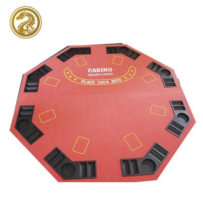 China Poker Night Green Felt CASINO FOLDING TABLE TOP For 8 Players 120cm Diameter for sale