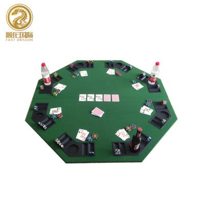 China Drinkable Round Casino Game Folding Poker Table Folding Texas Stand Professional Poker Table 120cm Diameter for sale