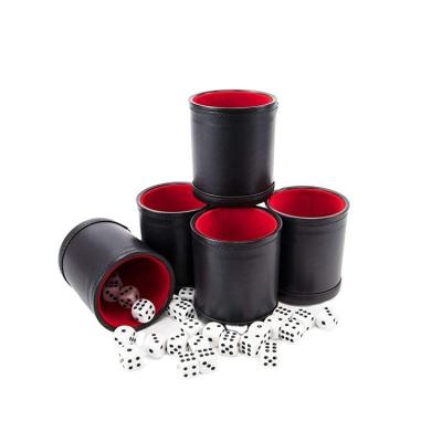 China Custom Leather KTV.Bar.Family Entertainment PU Dice Shaker Cups Set for sale