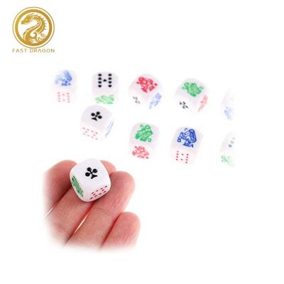 China KTV.Bar.Family Entertainment Custom Playing Acrylic Poker Dice Set With Embossed for sale